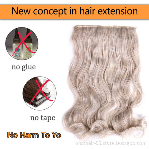 Factory 5 Clip Long curly Women Clip in Hair Extensions Black Brown High Temperature Synthetic Hair Piece